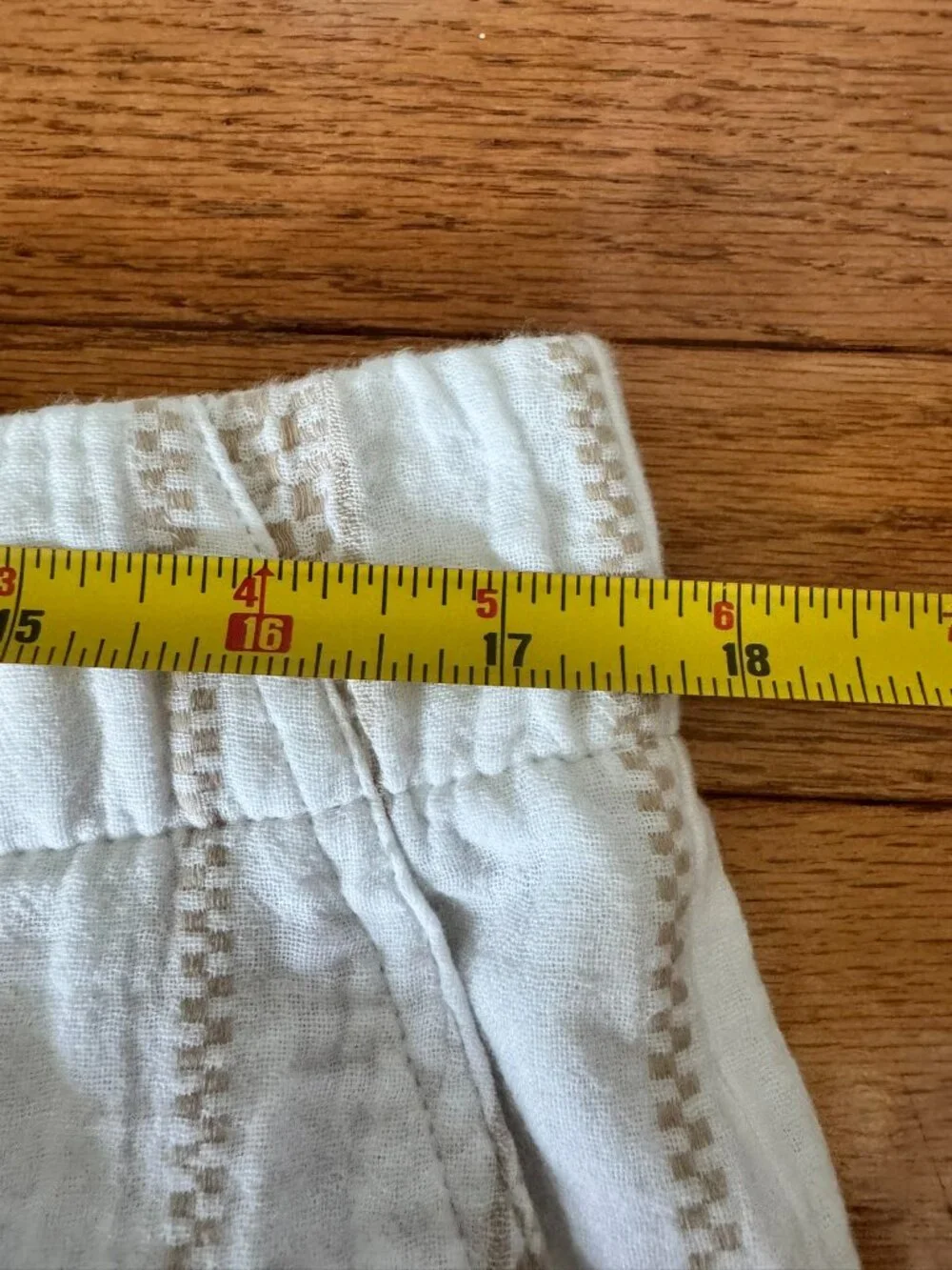 Coastal Comfort Gauze Pants XL | Cotton Beach White & Tan Stripe - Picture 5 of 9